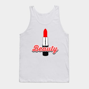 Beauty Red Lipstick Illustration Vector Design Tank Top